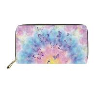 SEANATIVE Portafoglio da donna alla moda con cerniera in pelle PU pochette impermeabile porta carte di credito, Fiore di rosa., Taglia unica, Fermasoldi