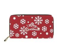 SEANATIVE Portafoglio da donna con cerniera in metallo, elegante borsa per cambio telefono, borsa per credito e supporto auto, Fiocco di neve natalizio., Taglia unica