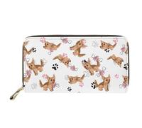 SEANATIVE Portafoglio da donna in pelle PU con cerniera e portamonete leggero porta carte di credito, Cane Yorkshire, Taglia unica, Fermasoldi
