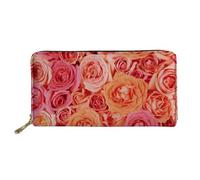 SEANATIVE Portafoglio da donna in pelle PU con cerniera e portamonete leggero porta carte di credito, Rosa, Taglia unica, Fermasoldi
