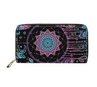 SEANATIVE Portafoglio da donna in pelle PU con chiusura lampo porta carte cellulare pochette, Boho Dreamcatch, Taglia unica, Fermasoldi
