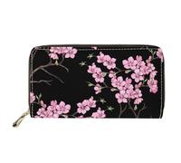 SEANATIVE Portafoglio da donna in pelle PU con chiusura lampo porta carte cellulare pochette, Fiore di prug, Taglia unica, Fermasoldi
