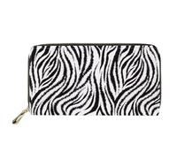 SEANATIVE Portafoglio in pelle per donne e ragazze, grande borsa da viaggio con cerniera, portamonete, porta carte, Zebra a righe animali, Taglia unica, Fermasoldi