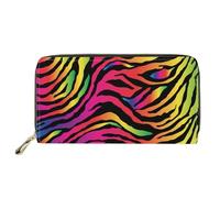 SEANATIVE Portafoglio in pelle PU per donne e ragazze, impermeabile, portamonete, portamonete, telefono, pochette per viaggi, shopping, attività all'aperto, Striscia zebra sfumata, Taglia unica,