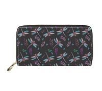 SEANATIVE Portafoglio in pelle PU per le donne Zip Around Borsa lunga del telefono delle signore Femminile Cassa di carta portatile, Elegante libellula, Taglia unica, Fermasoldi