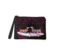 SEANATIVE Portamonete da donna, mini borsellino portatile con cinturino da polso, per ragazze, grazioso astuccio per rossetto, Cane bassotto, Organizer per borse, D82-10