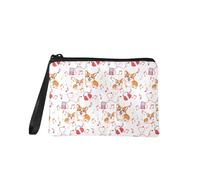 SEANATIVE Portamonete da donna, mini borsellino portatile con cinturino da polso, per ragazze, grazioso astuccio per rossetto, Corgi Musica, Organizer per borse, D82-13