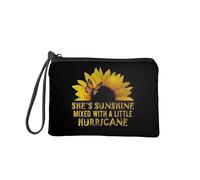 SEANATIVE Portamonete per donne e uomini, portamonete con cerniera, portamonete da viaggio, per ragazze e adolescenti, Girasole, Organizer per borse