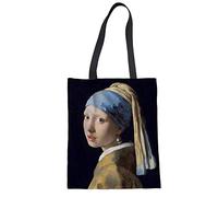 SEANATIVE Serie ragazza con orecchini di perle borse da donna riutilizzabili Canavs signore ragazze shopping tote