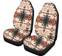 SEANATIVE - Set di 2 coprisedili anteriori universali a righe colorate Baja, coprisedili Baja a secchiello blu con protezioni per poggiacinture per auto, SUV e camion