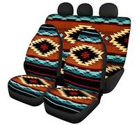 Seanative - Set di 3 coprisedili per auto, design tribale etnico africano, set di coprisedili anteriori e posteriori, resistenti cuscini in poliestere