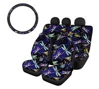 SEANATIVE, Set di 4 coprisedili per auto, con coprisedili anteriori, coprisedile posteriore e coprivolante, universali, unisex