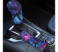 Seanative - Set di copri pomello del cambio per auto, con stampa a farfalla, regalo per donne e ragazze