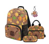SEANATIVE Zaino per bambini con borsa per il pranzo, set da 4 pezzi, Capibara, Zainetto