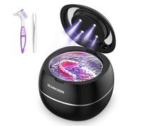SEANCHEER Pulitore Ultrasuoni 48000Hz Pulitore Gioielli Ultrasuoni | 24W | 180ML | Lampada UV Lavatrice Ultrasuoni per | Apparecchio Denti | Protesi Dentali | Retainer | Anelli | Collane | (Nero)