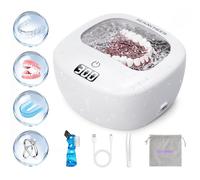 SEANCHEER Pulitore Ultrasuoni 48000Hz Senza Fili Ricaricabile | 15W | 120ML | Lavatrice Ultrasuoni per | Apparecchio Denti | Protesi Dentali | Retainer | Anelli | Collane | Gioielli | (Bianco)