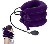 seaNpem Dispositivo di trazione cervicale per alleviare il dolore al collo, regolabile e gonfiabile, cuscino cervicale per il collo, dispositivo di trazione per la decompressione del collo (viola)