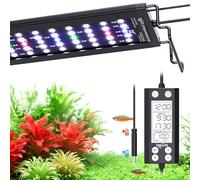 SEAOURA Luce LED Acquario con Termometro, 30-45cm Spettro Completo, Programmabile 24/7 con Memoria, WRGB Personalizzabile, 20 Livelli Luminosità per Acquari Dolce