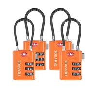 Search Alert - Lucchetto a combinazione per bagagli approvato dalla TSA, per valigie, armadietti da palestra, cassetta degli attrezzi, zaino, confezione da 1, 2, 4, 6 e 10 pezzi, arancione, confezione