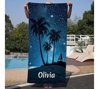 SearchI Asciugamano da Spiaggia Personalizzato Telo Mare in Microfibra Grande 150x75cm,Asciugatura Rapida e Morbido Asciugamano da Viaggio Leggero e Portatile Adulto Bambino per Spiaggia, Piscina