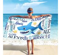 SearchI Telo Mare Personalizzato con Nome 76X152cm,Telo Mare in Microfibra ad Asciugatura Rapida,Comodo e Morbido Telo Bagno per Spiaggia, Piscina,Viaggi, Sauna, (Delfino)