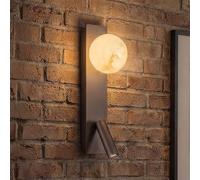 Searchlight Applique Carrara con sfera di vetro e lampada a LED da lettura, marrone Searchlight