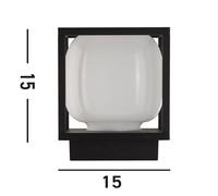 Applique Da Esterno Atene Alluminio Bianco Policarbonato Nero Led 9W 3000K