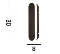 Applique da parete per esterni a LED Bordo, lunghezza 300 mm, nero