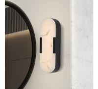 Searchlight Applique LED per il bagno Opaline, altezza 35 cm, nera, metallo/resina Searchlight