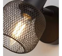 Applique Industrial-Nordico Meshy Acciaio Nero 1 Luce E14