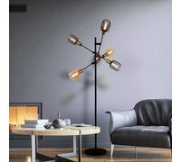 Searchlight Armstrong, nero/ottone, metallo, a 6 luci, E27 Searchlight