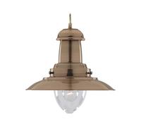 Sospensione Rustico-Country Fisher Man Acciaio Adjustable Vetro 1 Luce E27