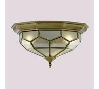 Plafoniera Classica Pisa Ii Ottone Vetro 2 Luci E14