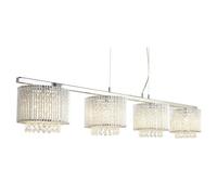 Lampadario Contemporaneo Elisa Ii Acciaio Cromo Alluminio Argento 4 Luci G9