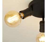 Searchlight Faretto da soffitto per la danza, a 3 luci, nero, metallo, E27, Ø 30 cm 45202-3BK