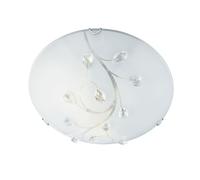 Plafoniera Classica Dunkerque Acciaio Bianco Vetro Cromo 1 Luce E27 D40Cm