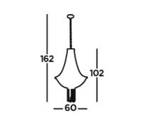 Searchlight Lampada a sospensione Baguette, nero/ottone, vetro, E14, 162 cm Searchlight