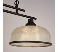 Lampadario Rustico-Country Highworth Acciaio Nero Vetro Trasparente 2 Luci E27
