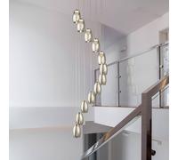 Lampadario Contemporaneo Ciclon Acciaio Cromo Vetro Fumè Led 63W 3000K