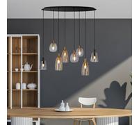 Lampadario Classico Divine Acciaio Nero Vetro 8 Luci E14