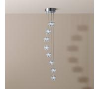 Searchlight Lampada a sospensione Ice Cube LED, a 8 luci, cromo, vetro cristallo 6778-8-LED