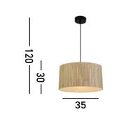 Lampada a sospensione Meadow 1Lt convertibile in paralume Flush, Natural Grass