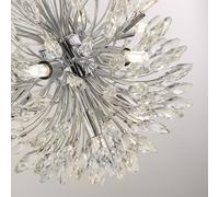 Searchlight Lampada a sospensione Peacock, cromo/chiaro, vetro cristallo, Ø 37 cm, G9 86012-14CC
