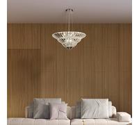 Searchlight Lampada a sospensione Savannah, a 8 luci, in vetro cristallo Searchlight