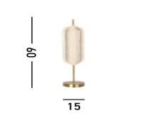 Lampada da tavolo a LED Capsule, metallo ottone satinato e paralume in acrilico