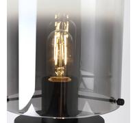 Lampada da tavolo Sweden 1Lt, metallo nero opaco con vetro sfumato fumè
