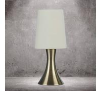 Abatjour Contemporaneo Tocco Acciaio Ottone Tessuto Crema 1 Luce E14