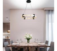 Searchlight Lampada LED a sospensione Moonbeam, anello, nero, bianco, metallo Searchlight