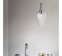 Searchlight Lampada sosp vetro Whisk con elementi cromati Searchlight