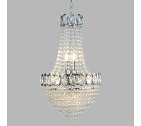 Lampadario Louis Phillipe 6Lt - Metallo cromato e cristallo